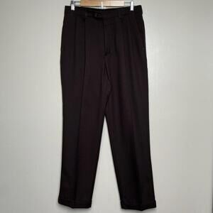 NWT Haggar Comfort Equipped Men's Dress Pants 33x32 Pleated Expandable Waistband